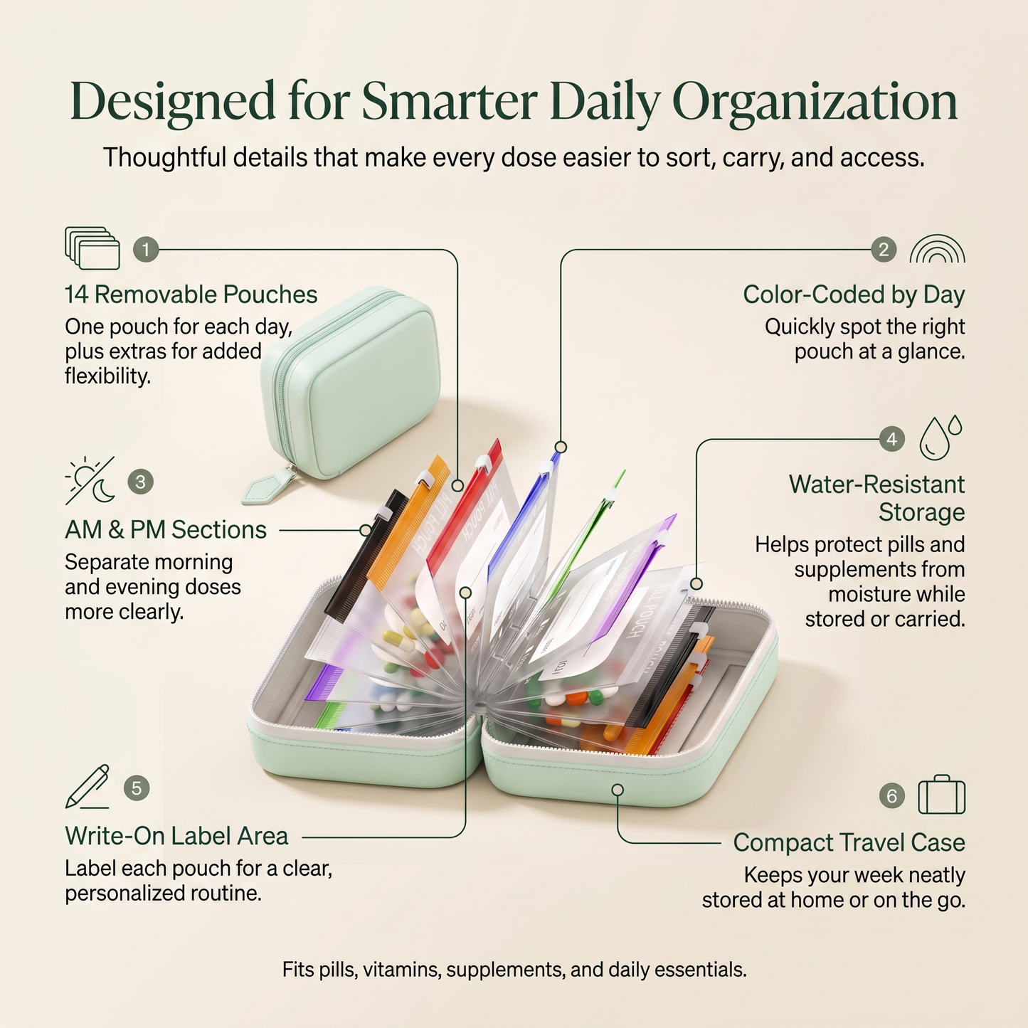 PillPort™ Smart Weekly Organizer